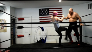 Mixed Fight Ballbuster vs Wrestler in the ring