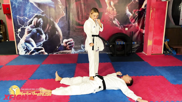 Martial Fetish - Olga White Gi Karate Selfdefense