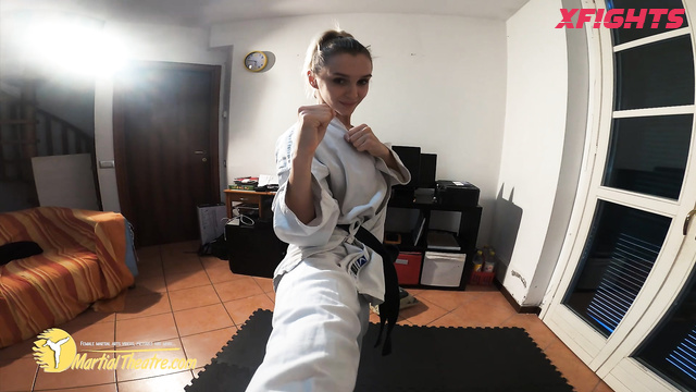 Martial Fetish - Olga White Gi Karate Awesome Face Kicks