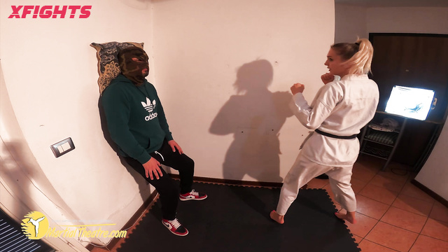 Martial Fetish - Olga White Gi Karate Awesome Face Kicks