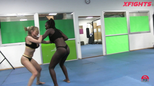 Female Combat Stars - FCS221 Blue vs Julia -  Interracial Catfight