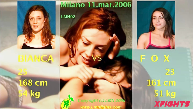 LMN Fights - LMN02c Bianca vs Fox - Scissors and Headlocks Match