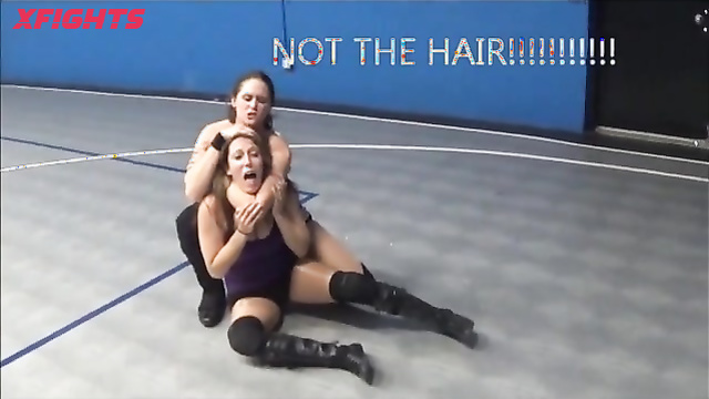 WMW Fetish Fun - Tiffany Roxx vs Rock C - Outdoor pro wrestling battle