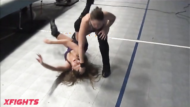 WMW Fetish Fun - Tiffany Roxx vs Rock C - Outdoor pro wrestling battle