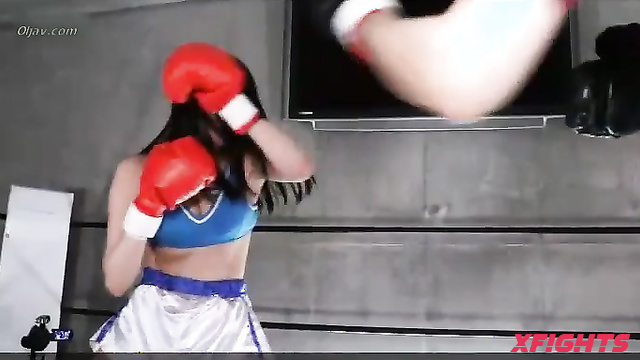 Akibacom - KOD-03 - Cute Asian girls harshly dominates a guy in boxing