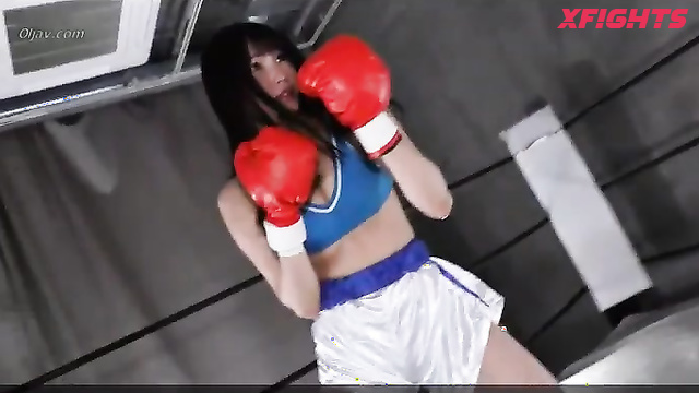 Akibacom - KOD-03 - Cute Asian girls harshly dominates a guy in boxing