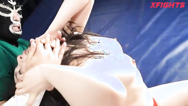 Akibacom - BTP-01 Nozomi Hazuki’s Topless mix pro-wrestling