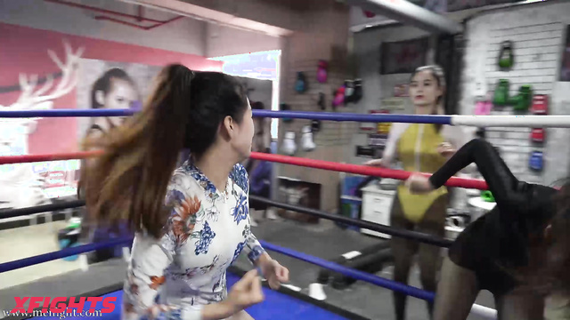 MEI Fight - MF-FW31 - Sexy Asian girls in spandex suits brutally beat each other