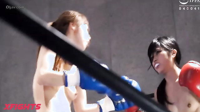 Akibacom - BCWB-01 - Topless boxing between two sexy Asian girls