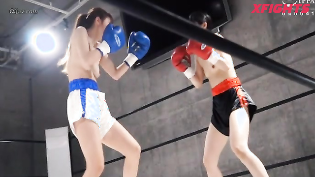 Akibacom - BCWB-01 - Topless boxing between two sexy Asian girls
