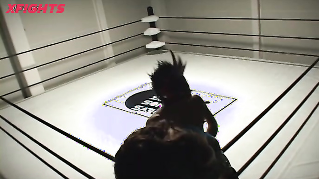 Akibacom - SRX-01 - Asian girl engaged in hardcore wrestling with a guy in the ring