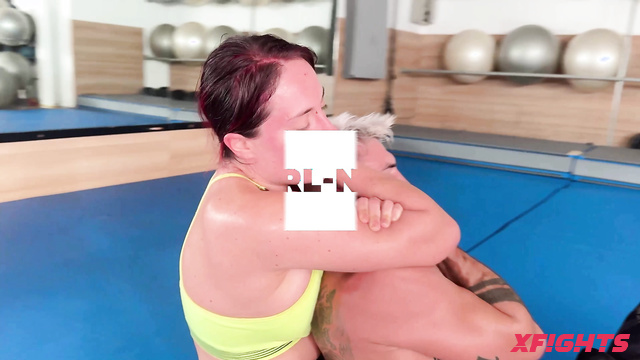 Mixed Wrestling Zone - Gaia Vs Fabio - Strong redhead chick
