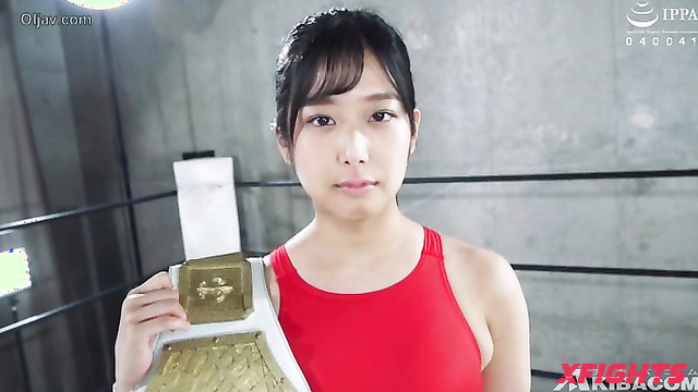 Akibacom - BTTN-05 - Sweaty Japanese girls wrestle hard in the ring