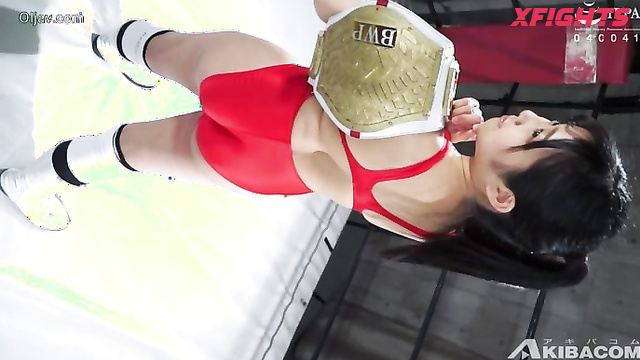 Akibacom - BTTN-05 - Sweaty Japanese girls wrestle hard in the ring