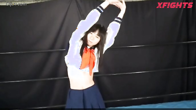 Akibacom - CJS-03 - Guy brutally dominates japanese schoolgirl in the ring