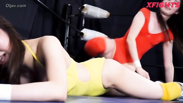 Akibacom - BUR-02 - Girls wrestling turns into lesbian fucking