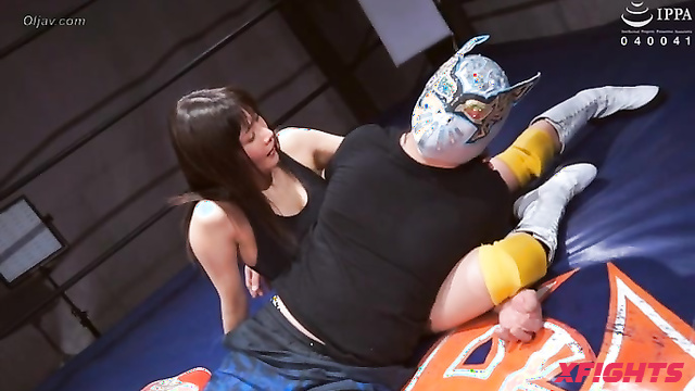 Akibacom - BMP-25 - Busty Asian girl makes guy cum in the ring