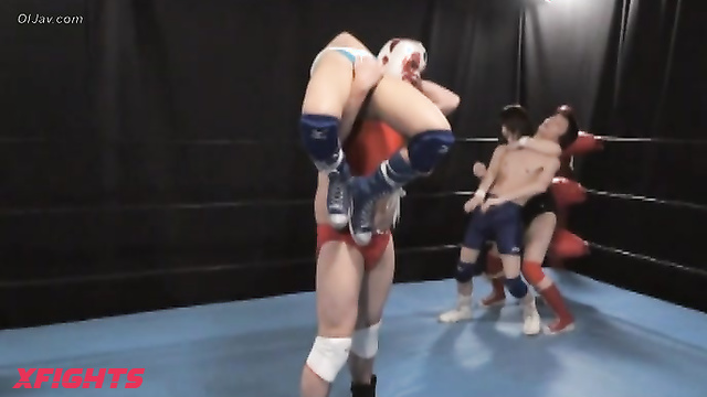 Akibacom - AEM-07 - Guys wrestled sexy japanese girls and then fucked them