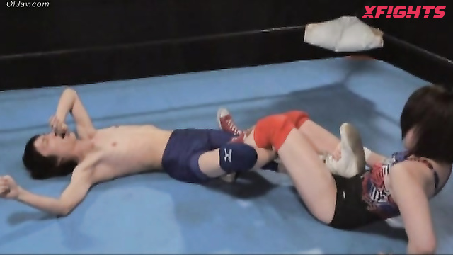 Akibacom - AEM-07 - Guys wrestled sexy japanese girls and then fucked them
