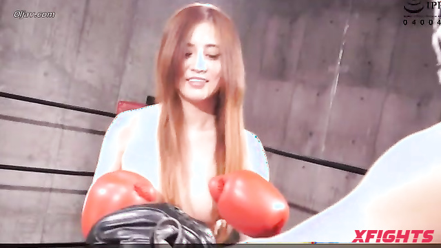 Akibacom - BTDX-05 - Asian girls staged hardcore topless boxing in the ring