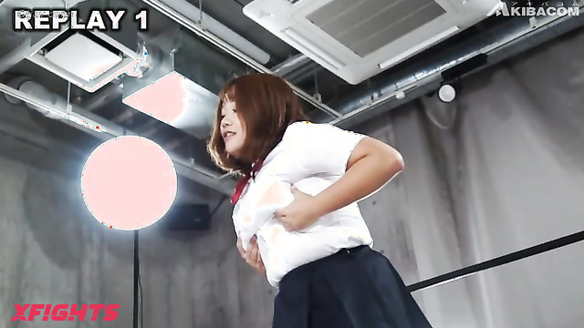 Akibacom - BCMC-44 - Japanese girls dressed as schoolgirls staged a brutal wrestling match