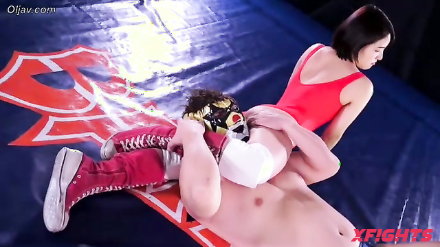 Akibacom - BSA-09 - Sexy japanese girls have hardcore wrestling with guys