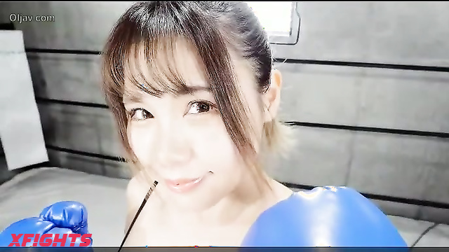 Akibacom - BHUJ-01 - Two sexy Asian women engaged in a brutal boxing match