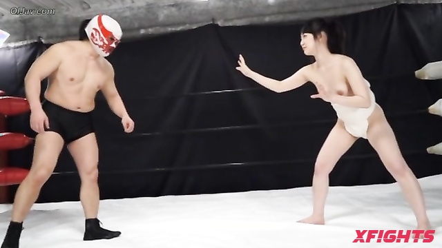 Akibacom - BPA-04 - Wrestling in the ring ended with hardcore fucking in oil