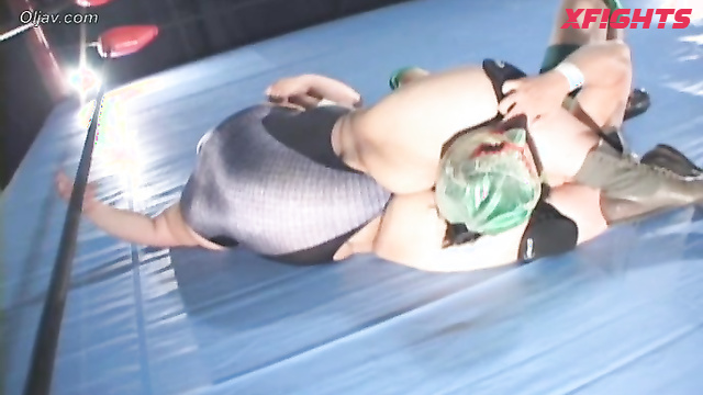 Akibacom - APDP-03 Sakuraba Shon Pins Brother with Headscissors in Curvy Wrestling Revenge