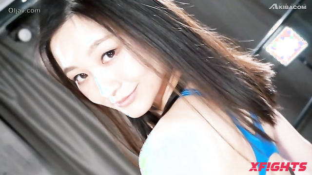 Akibacom - STN-12 Mahuyu Yukina vs Momoka Sato - Group Clash Kicking Humiliation Lock