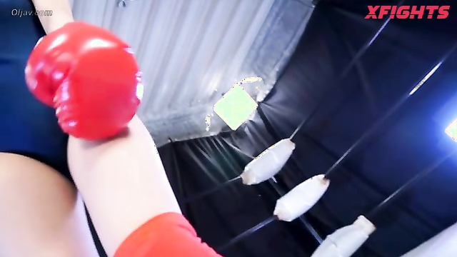 Akibacom - SOX-08 Ruru Aizawa - Blowjob & Cumshot in Intense Boxing Ring Showdown