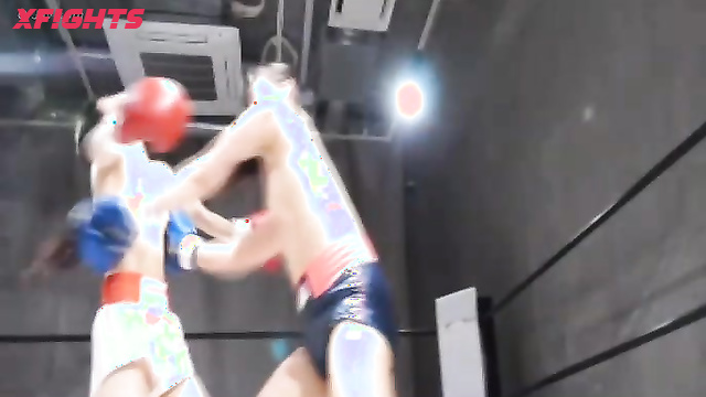 Akibacom - WWN-01 - Aine Kagura Knocks Out Himari Ogawa In Beautiful Naked Boxing Match