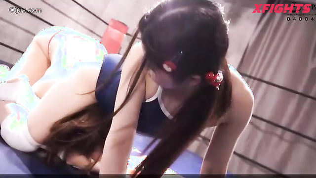 Akibacom - BCM-11 Ringo Fujii vs Erika Kakei - Catfight Grapple Smother & Pin Slam