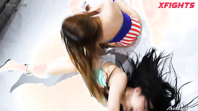 Akibacom - BSWT-10 Rin Miyazaki vs Satomi Suzuki - Stomping & Smothering Ring Domination