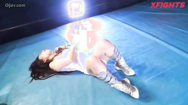Akibacom - CWPM-05 White Swimsuit Wrestling - Koharu Tsukimiya in Fierce Wrestling Duel