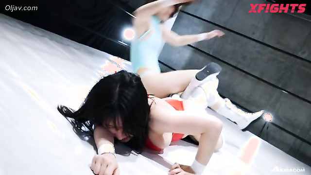 Akibacom - BXE-08 Akari Minase vs Runa Amemiya - Domination Brawl Headlock Stomp