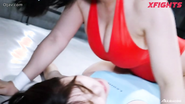Akibacom - BXE-08 Akari Minase vs Runa Amemiya - Domination Brawl Headlock Stomp