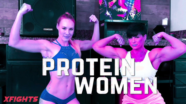 Protein Wrestling - GreasyRose vs Sunni Ray - Topless Grapple Smother & Grapevine