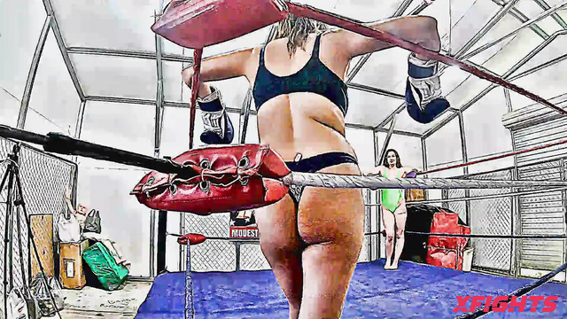 Modest Moms Wrestling - Victoria Vice vs Athena Law - Two Boxing Titans Clash