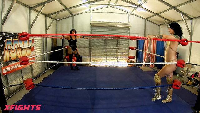 Modest Moms Wrestling - Alexandria Hamilton takes on Mia Hope in a Feisty Wrestling Match