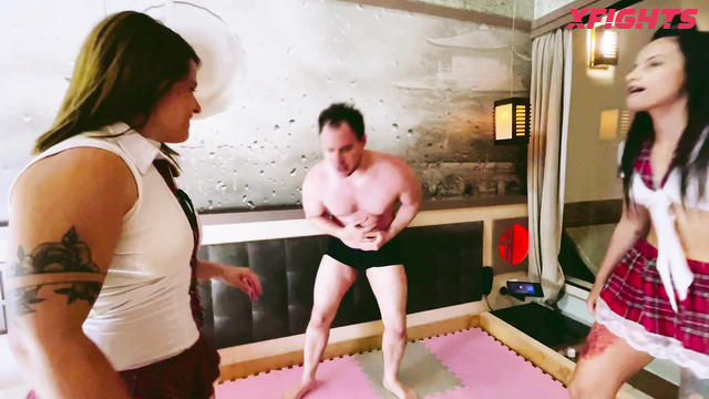 Brazilian Evil Bitches - BBADGIRL & Mistress - Girls harshly dominate and humiliate a guy