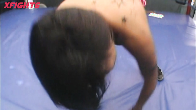 World Wide Women Wrestling - Nicole vs Miko Asian girls have a grappling in the boxing ring