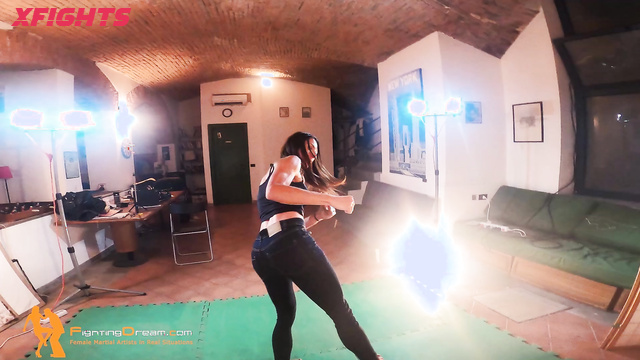 Fightingdream Video Store - Alison - Sexy brunette shows how to perfect your punches