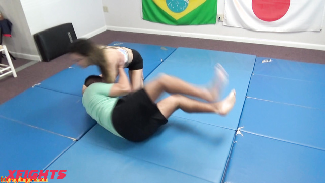 Grappling Girls in Action - GGSessions165 - Hard domination of a guy by two girls