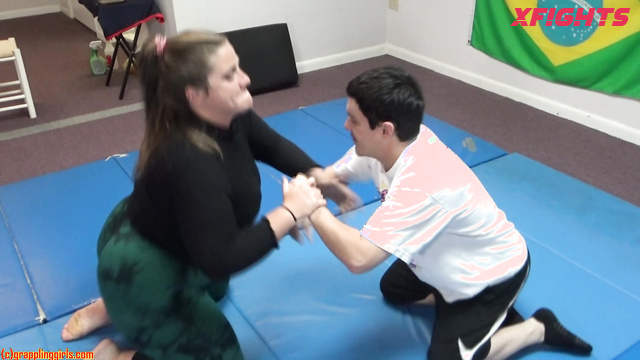 Grappling Girls in Action - Ggcurvy203 - Two BBWs dominate a little guy