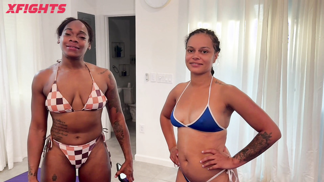 Protein Wrestling - Sugar & Lynn & Reagan & Rojo - The girls had a brutal fight