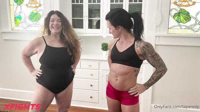 Taperedphysique - Tapered & Kristie - Hardcore fight between two milfs on mats