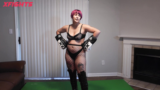 KHO Boxing - Faith vs Sunny - Сolored hair girl hard dominate blond girl