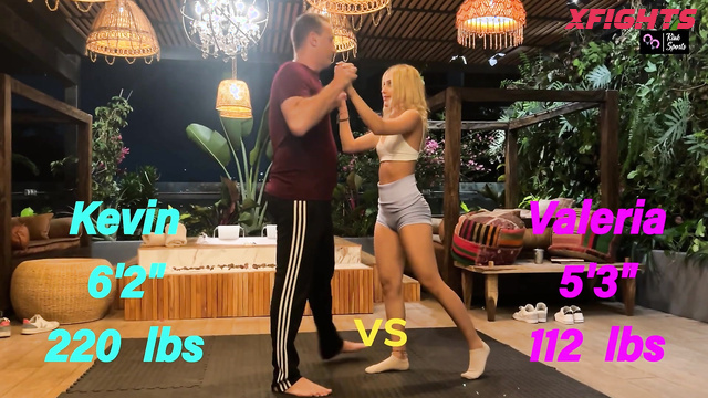 Kink Sports - Valeria & Kevin - Couple staged a hardcore wrestling match with choking
