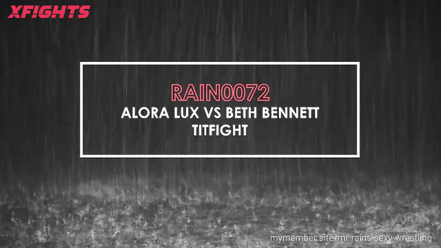 Mr Rain's Sexy Wrestling - Alora vs Beth - Blonde and redhead have a brutal tit fight
